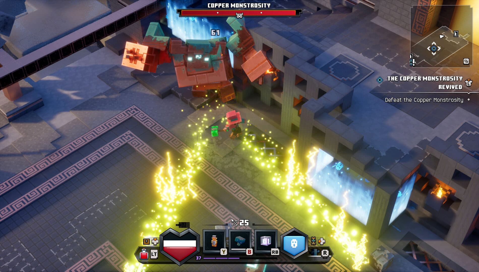 Its lightning attack covering the arena floor, the behaviour Xbox Wire described as arena-wide.